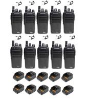 Set van 10 Wouxun KG-D828 Dualband DMR portofoons met beveiliging oortjes