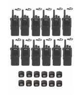 Set van 12 Inrico T522A IP66 4G LTE POC Zello Portofoon K1 2-Pins met D-shape oortje