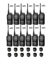 Set van 12 Wouxun KG-819 UHF IP55 PMR446 Portofoons met D-shape oortje