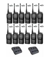 Set van 12 Wouxun KG-819 UHF Portofoons met multilader en D-shape oortje