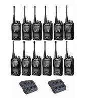 Set van 12 Wouxun KG-819 UHF IP55 PMR446 Portofoons met multilader