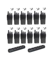 Set van 12 Wouxun KG-D828 Dualband DMR portofoons met beveiliging oortje en 2 multiladers