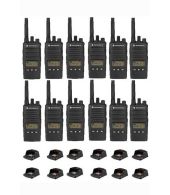 Set van 12 Motorola XT460 IP55 PMR446 Portofoon met tafellader 