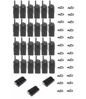 Set van 24 Inrico T522A IP66 4G LTE POC Zello Portofoon K1 2-Pins met multilader en D-shape oortje