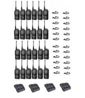 Set van 24 Wouxun KG-819 UHF Portofoons met multilader en D-shape oortje