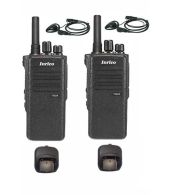 Set van 2 Inrico T522A IP66 4G LTE POC Zello Portofoon K1 2-Pins met D-shape oortje