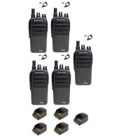 Set van 5 Wouxun KG-D828 Dualband DMR portofoons met beveiliging oortje