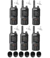 Set van 6 Inrico T320 V2 4G LTE Zello Portofoon, GPS, Wifi met tafellader en beveiliging oortje