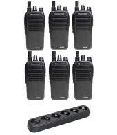 Set van 6 Wouxun KG-D828 Dualband DMR Tier2 portofoons met multilader