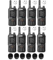 Set van 8 Inrico T320 V2 4G LTE Zello Portofoon, GPS, Wifi met tafellader en D-shape oortje