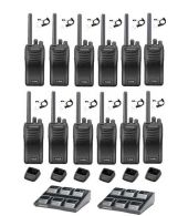 Set van 12 stuks Kenwood TK-3501 PMR446 met beveiliging oortje en 2 multiladers