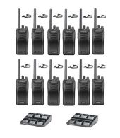 Set van 12 stuks Kenwood TK-3501 PMR446 met  D-shape oortje en 2 multiladers