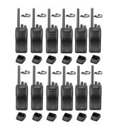 Set van 12 stuks Kenwood TK-3501 PMR446 met  D-shape oortje en tafelladers