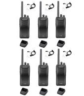 Set van 6 stuks Kenwood TK-3501 PMR446 met  beveiliging oortje en tafelladers