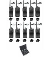 Set van 10  stuks Kenwood TK-3501 met koffer, D-shape oortje en laders