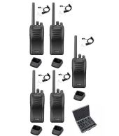 Set van 5 stuks Kenwood TK-3501 met koffer, beveiliging oortje en laders