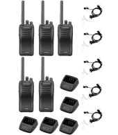 Set van 5 stuks Kenwood TK-3501 PMR446 met beveiliging oortje en tafelladers