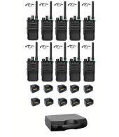 Set van 10 Caltta PH600 UHF DMR IP68 4Watt GPS, Bluetooth met tafellader beveiliging oortje en koffer