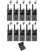 Set van 10 Hytera S1 Pro LF vergunning vrije Digitale UHF PMR446 met C-ring oortje en koffer