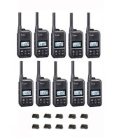 Set van 10 Icom IC-U20SR IP54 mini Portofoon met tafel lader