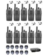 Set van 10 Inrico T526 IP54 4G LTE POC Zello Portofoons met beveiliging oortje en koffer OP=OP