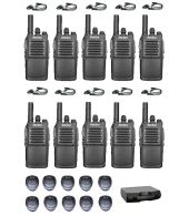 Set van 10 Inrico T526 IP54 4G LTE POC Zello Portofoons met D-shape oortje en koffer OP=OP