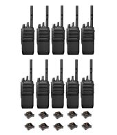 Set van 10 Motorola R5 UHF DMR IP67 NKP 5 Watt met tafellader