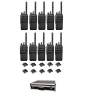 Set van 10 Motorola R5 UHF DMR IP67 NKP 5 Watt met tafellader en koffer