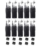 Set van 10 Icom IC-F29DR3 Digitaal portofoons met beveiliging headsets