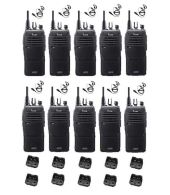 Set van 10 Icom IC-F29DR3 Digitaal portofoons met G-shape headsets