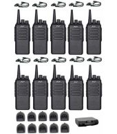 Set van 10 TYT TC-3000A UHF IP55 10Watt met D-shape oortje en koffer