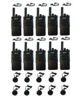 Set van 10 TYT TC-555 UHF 2Watt compacte Portofoons met D-shape oortje