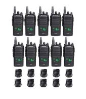 Set van 10 Wouxun KG-D26 IP55 Digitale PMR446 Portofoons met tafelladers