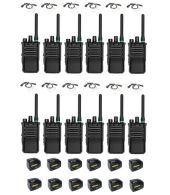 Set van 12 Caltta PH600 UHF DMR IP68 4Watt GPS, Bluetooth met tafellader en beveiliging oortje