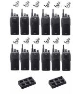 Set van 12 Icom IC-F29DR3 Digitaal met G-shape headsets en multilader