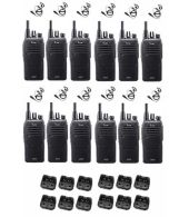 Set van 12 Icom IC-F29DR3 Digitaal portofoons met G-shape headsets