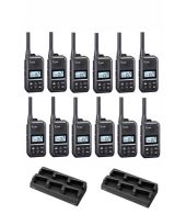 Set van 12 Icom IC-U20SR IP54 mini Portofoon met multilader