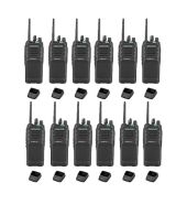 Set van 12 Kenwood TK-3701D IP55 Portofoon met tafellader