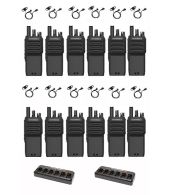 Set van 12 Motorola R2 UHF Analoog IP55 5Watt met multilader en D-shape oortje