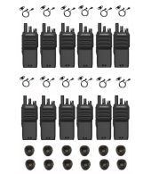 Set van 12 Motorola R2 UHF DMR Digitaal IP55 5Watt met tafellader en D-shape oortje