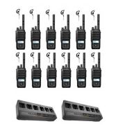 Set van 12 Motorola R5 UHF DMR IP67 LKP 5 Watt met multilader en G-shape oortje