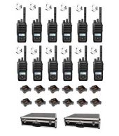 Set van 12 Motorola R5 UHF DMR IP67 LKP 5 Watt met tafellader beveiliging oortje en koffer