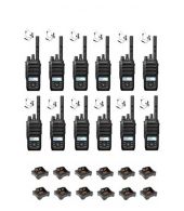 Set van 12 Motorola R5 UHF DMR IP67 LKP 5 Watt met tafellader en beveiliging oortje