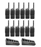 Set van 12 Motorola R5 UHF DMR IP67 NKP 5 Watt met multilader