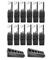 Set van 12 Motorola R5 UHF DMR IP67 NKP 5 Watt met multilader en beveiligingoortje