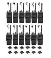 Set van 12 Motorola R5 UHF DMR IP67 NKP 5 Watt met tafellader en G-shape oortje