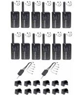 Set van 12 stuks Kenwood PKT-23E IP54 met DCH1040-K4 D-shape oortje en multilader