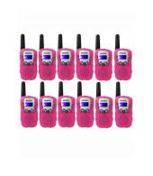 Set van 12 Retevis RT388 walkie talkies roze