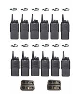 Set van 12 TYT TC-3000A UHF IP55 10Watt met multilader en D-shape oortje 