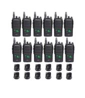 Set van 12 Wouxun KG-D26 IP55 Digitale PMR446 Portofoons met tafelladers